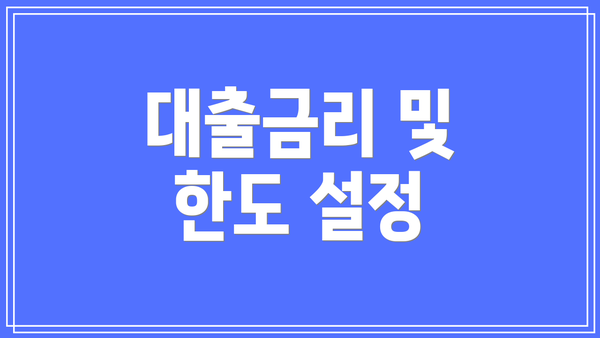 대출금리 및 한도 설정