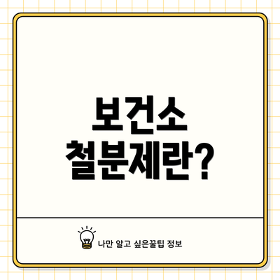 보건소 철분제란?