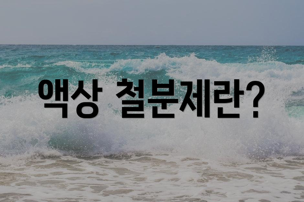 액상 철분제란?
