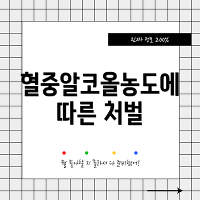혈중알코올농도에 따른 처벌