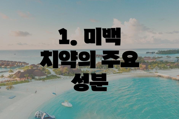 1. 미백 치약의 주요 성분