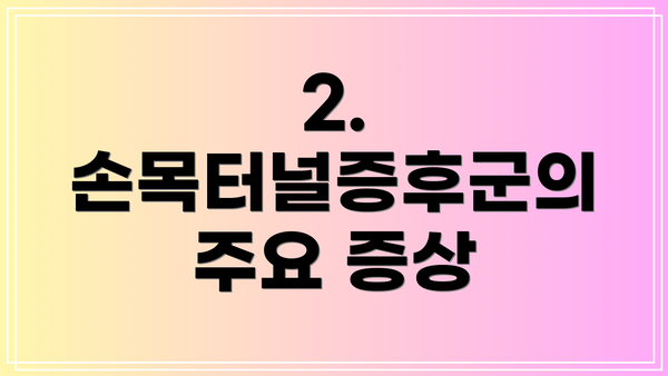 2. 손목터널증후군의 주요 증상