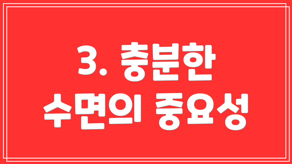 3. 충분한 수면의 중요성