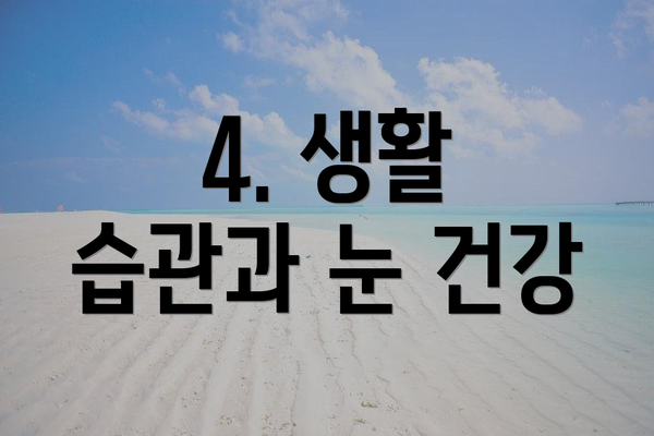 4. 생활 습관과 눈 건강