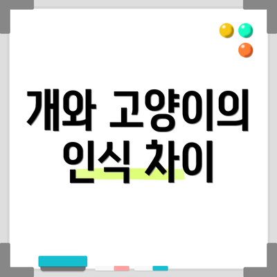 개와 고양이의 인식 차이
