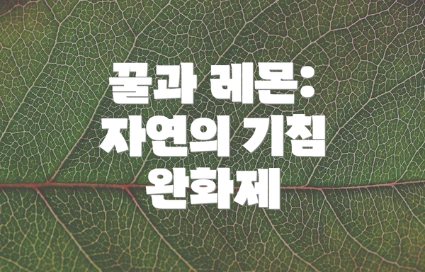 꿀과 레몬: 자연의 기침 완화제
