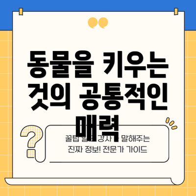 동물을 키우는 것의 공통적인 매력