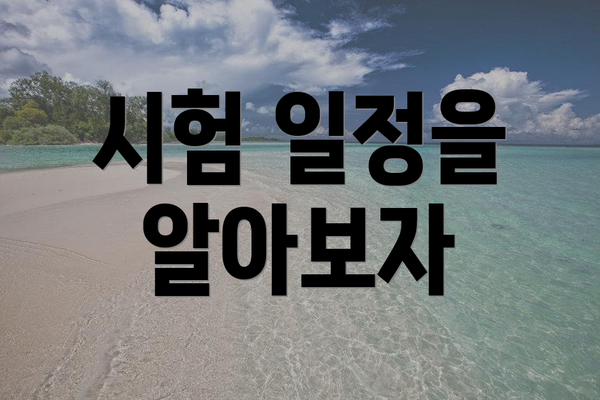 시험 일정을 알아보자