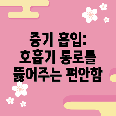 증기 흡입: 호흡기 통로를 뚫어주는 편안함