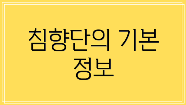 침향단의 기본 정보