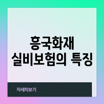 흥국화재 실비보험의 특징