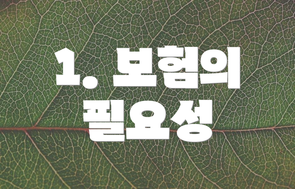 1. 보험의 필요성
