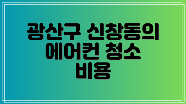 광산구 신창동의 에어컨 청소 비용