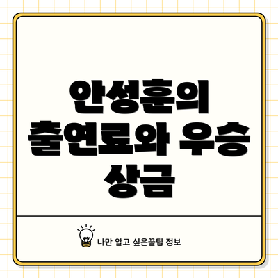 안성훈의 출연료와 우승 상금