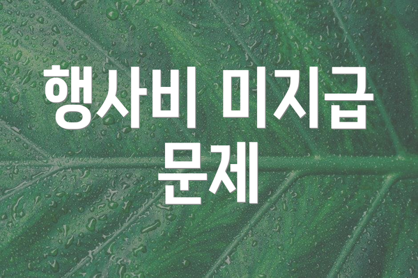 행사비 미지급 문제