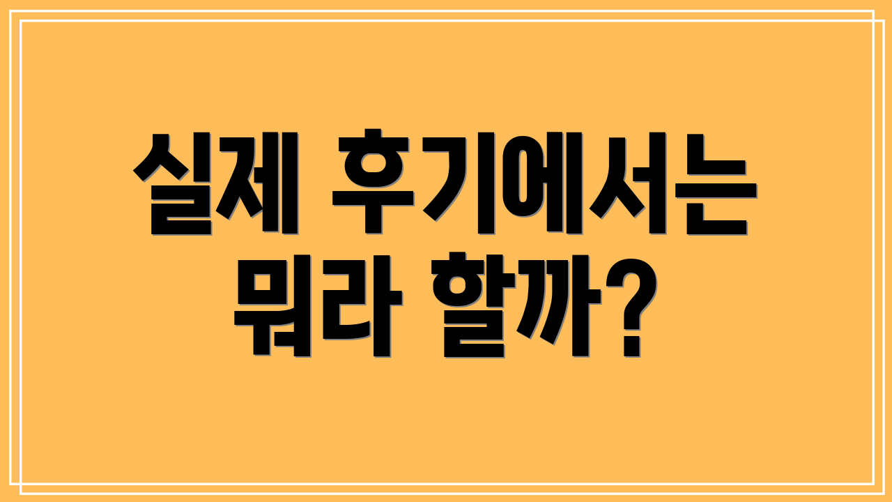 실제 후기에서는 뭐라 할까?