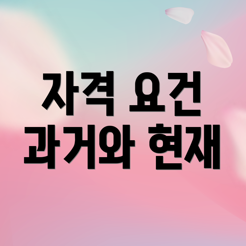자격 요건 과거와 현재
