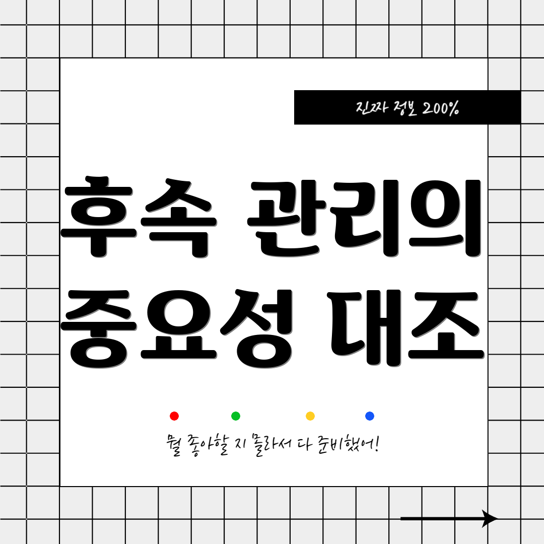 후속 관리의 중요성 대조