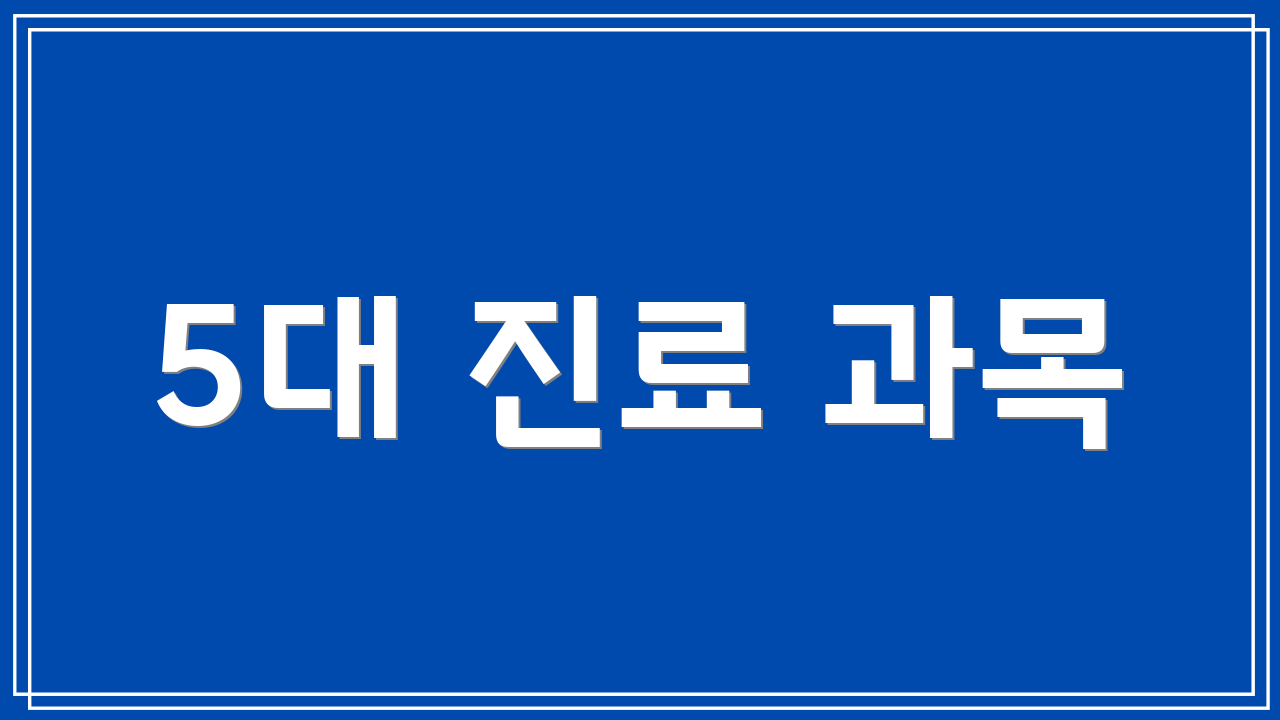 5대 진료 과목