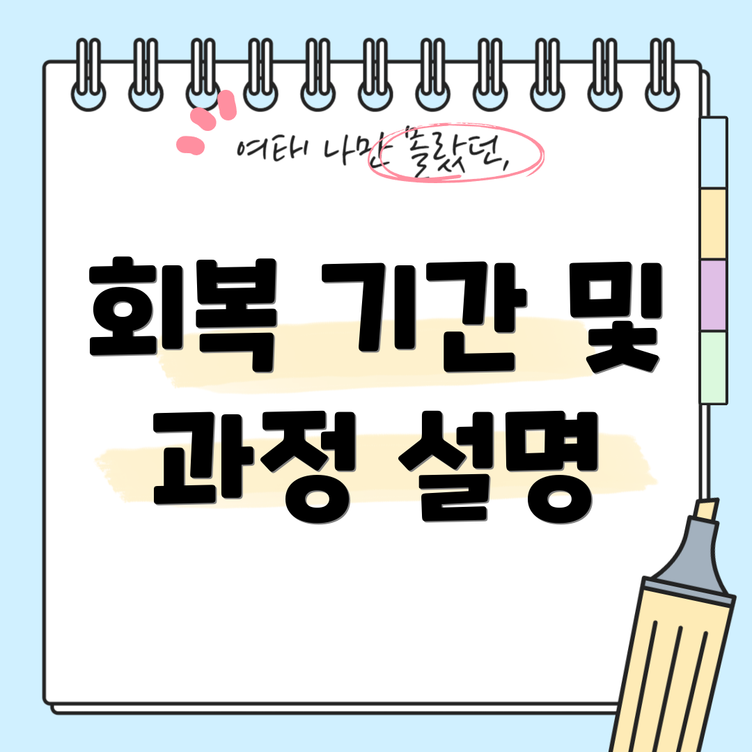 회복 기간 및 과정 설명
