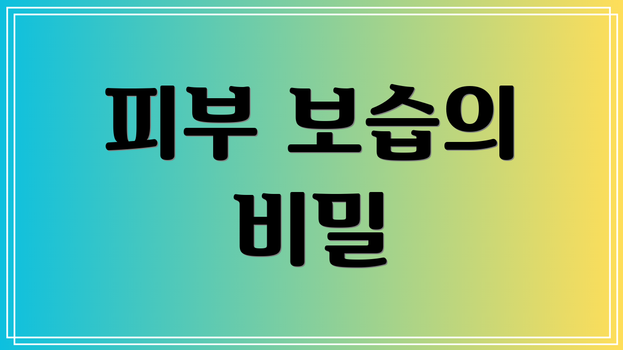 피부 보습의 비밀