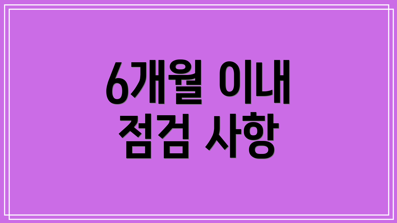 6개월 이내 점검 사항