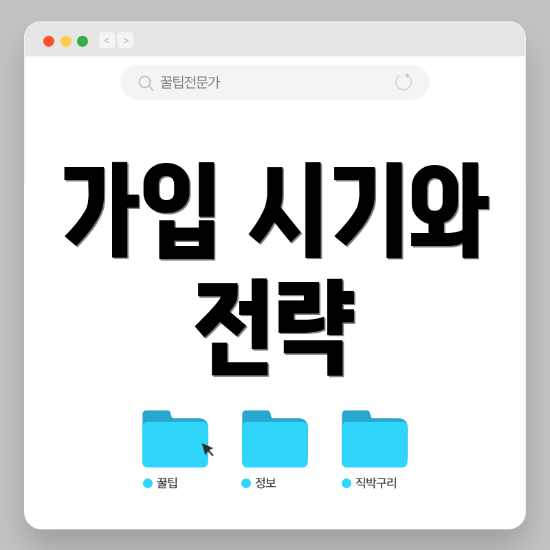 가입 시기와 전략