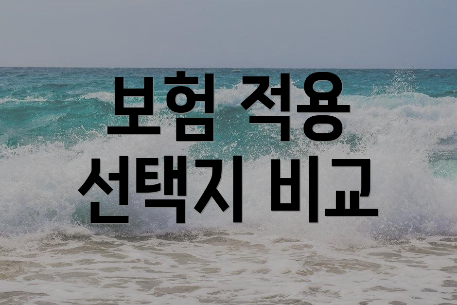 보험 적용 선택지 비교
