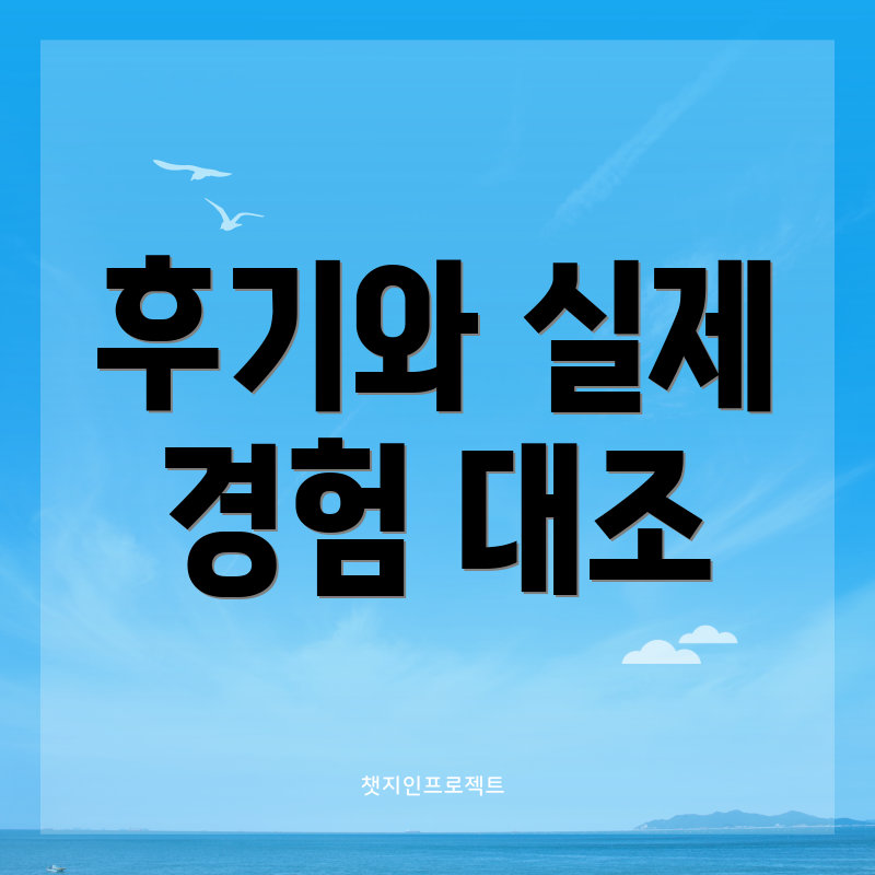 후기와 실제 경험 대조