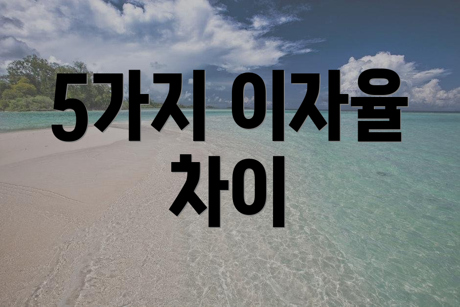5가지 이자율 차이