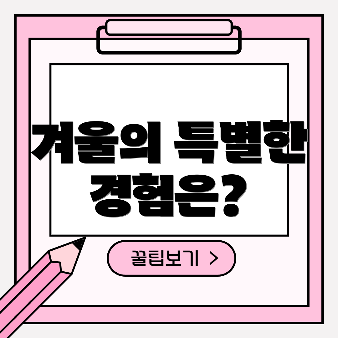 겨울의 특별한 경험은?