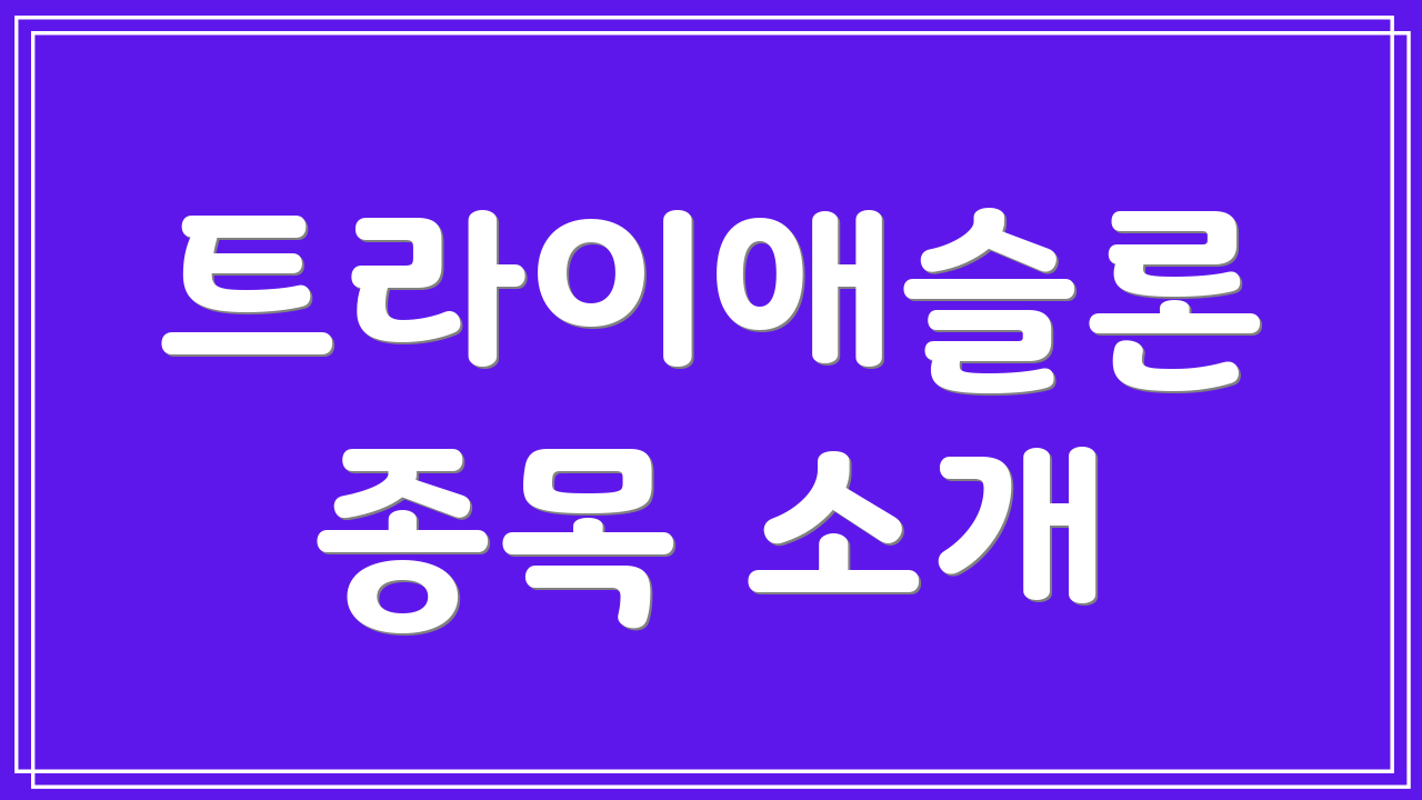 트라이애슬론 종목 소개