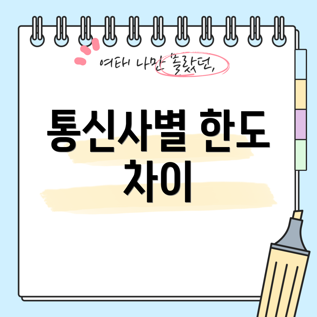 통신사별 한도 차이