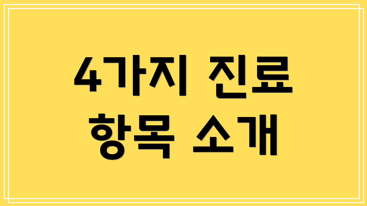 4가지 진료 항목 소개