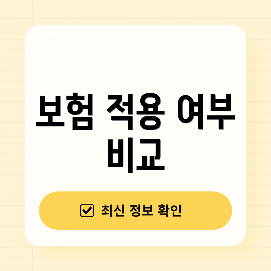 보험 적용 여부 비교