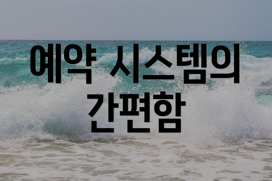 예약 시스템의 간편함